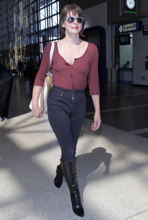 Milla Jovovich Stills at Los Angeles International Airport 2