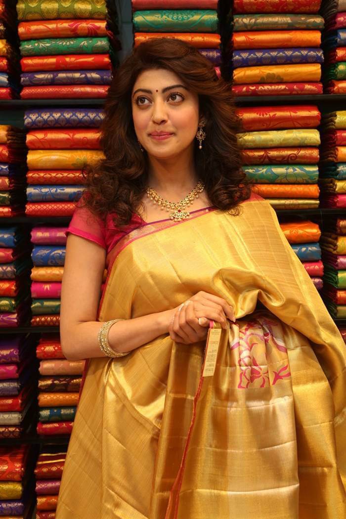 Pranitha Subhash at VRK Silks Kukatpally Showroom Inauguration Photos