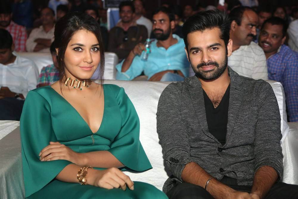 Ram Pothineni and Rashi Khanna at Hyper Theatrical Trailer Launch Photos