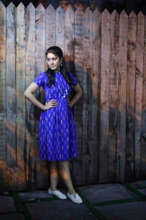 Rashi Khanna Hot Photoshoot in Royal Blue Dress Photos 4