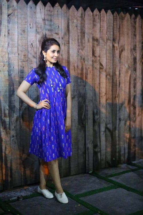 Rashi Khanna Hot Photoshoot in Royal Blue Dress Photos 5