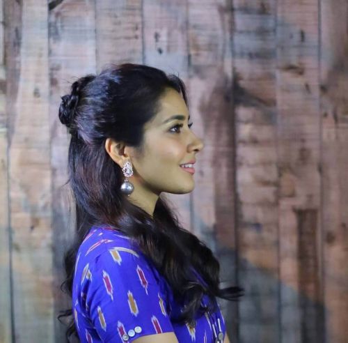 Rashi Khanna Hot Photoshoot in Royal Blue Dress Photos 6