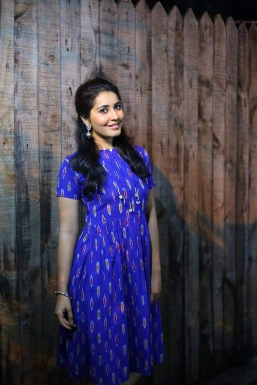 Rashi Khanna Hot Photoshoot in Royal Blue Dress Photos 3
