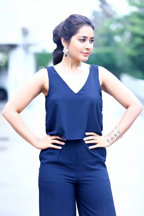 Rashi Khanna in Blue V-Neck Sleeveless Photos