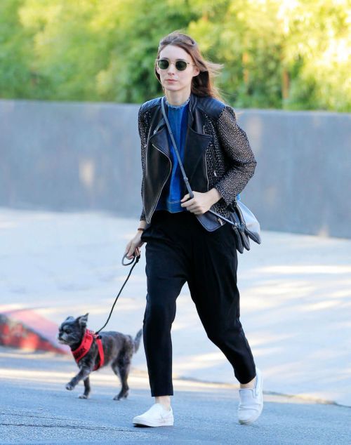 Rooney Mara Out with Her Dog in New York 7