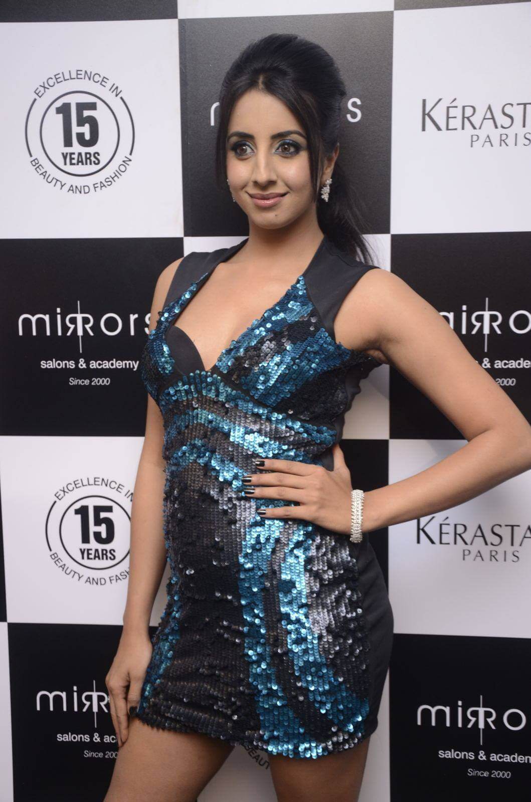 Sanjjanaa Galrani at Mirrors Salon Mobile App Launch Photos