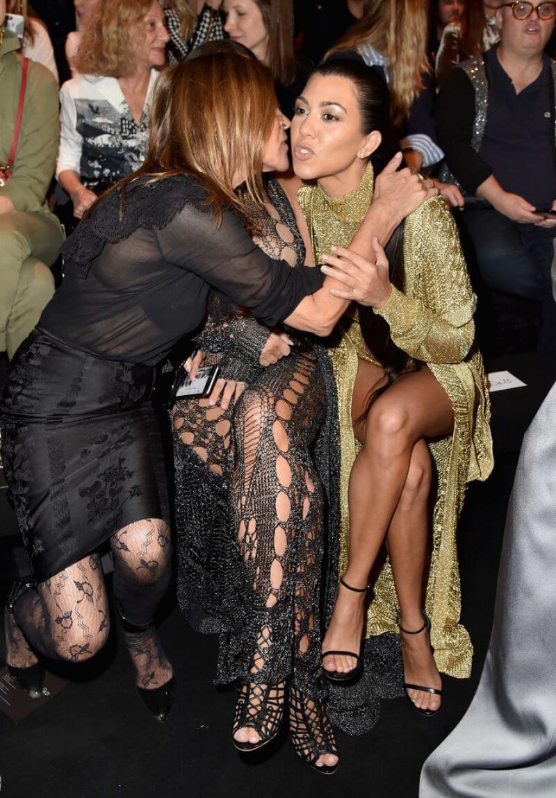 Kim Kardashian and Kourtney Kardashian Stills in Balmain Fashion Show 1