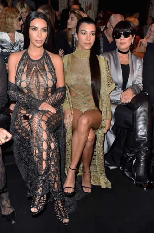 Kim Kardashian and Kourtney Kardashian Stills in Balmain Fashion Show 5