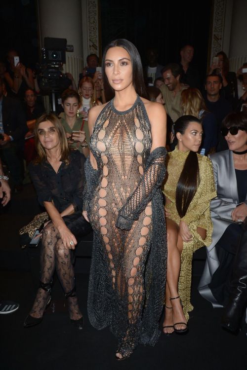 Kim Kardashian and Kourtney Kardashian Stills in Balmain Fashion Show 10