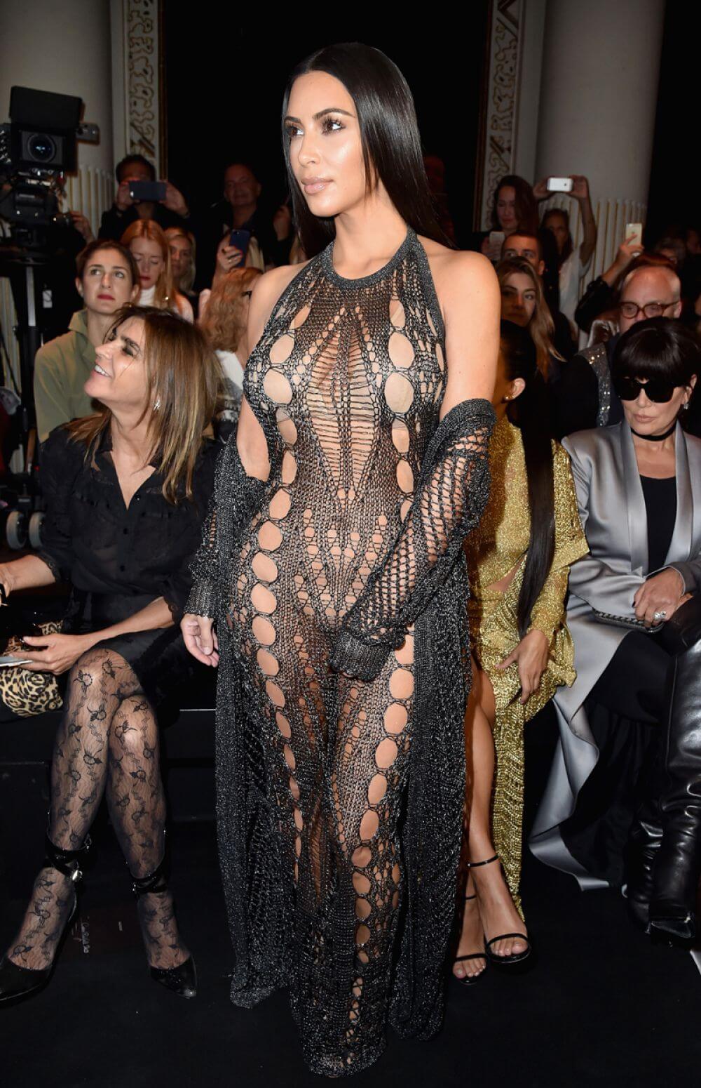 Kim Kardashian and Kourtney Kardashian Stills in Balmain Fashion Show 11