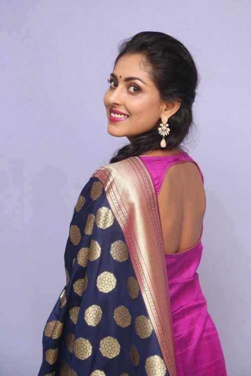 Madhu Shalini Photos in Violet Punjabi Dress 5
