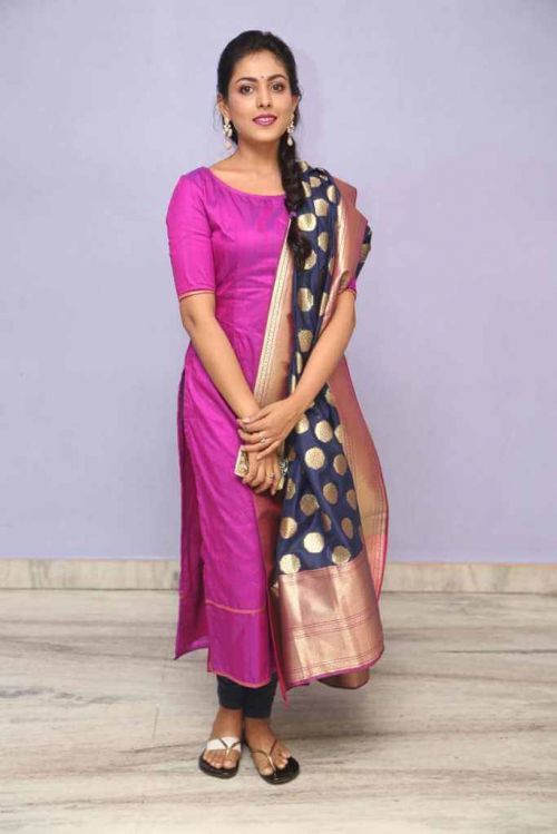 Madhu Shalini Photos in Violet Punjabi Dress 6