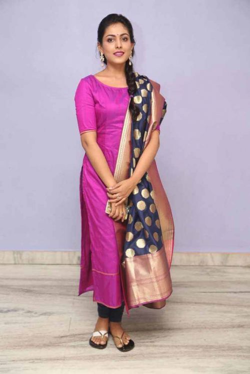 Madhu Shalini Photos in Violet Punjabi Dress 4