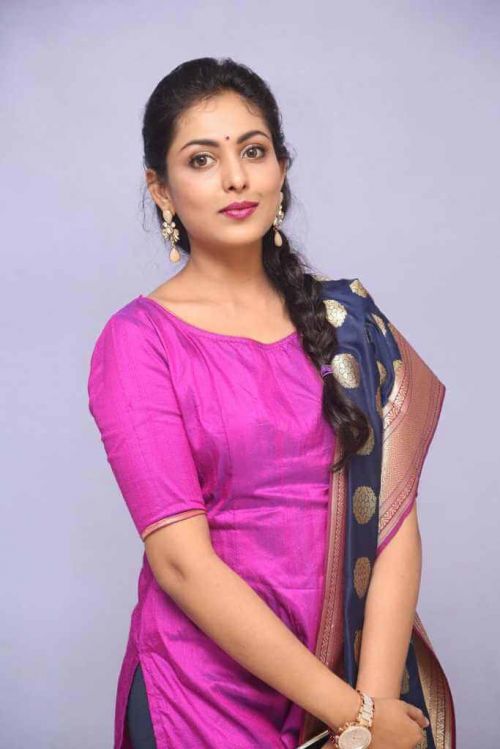 Madhu Shalini Photos in Violet Punjabi Dress 3