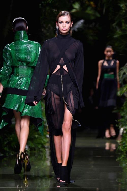 Stella Maxwell Stills at Balmain Fashion Show at Paris Fashion Week