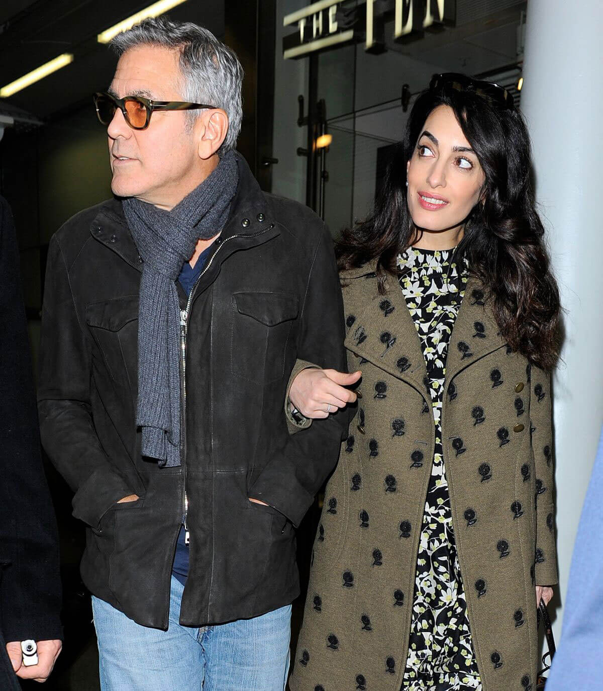 Amal Clooney and George Clooney at St Pancras Eurostar in London 1