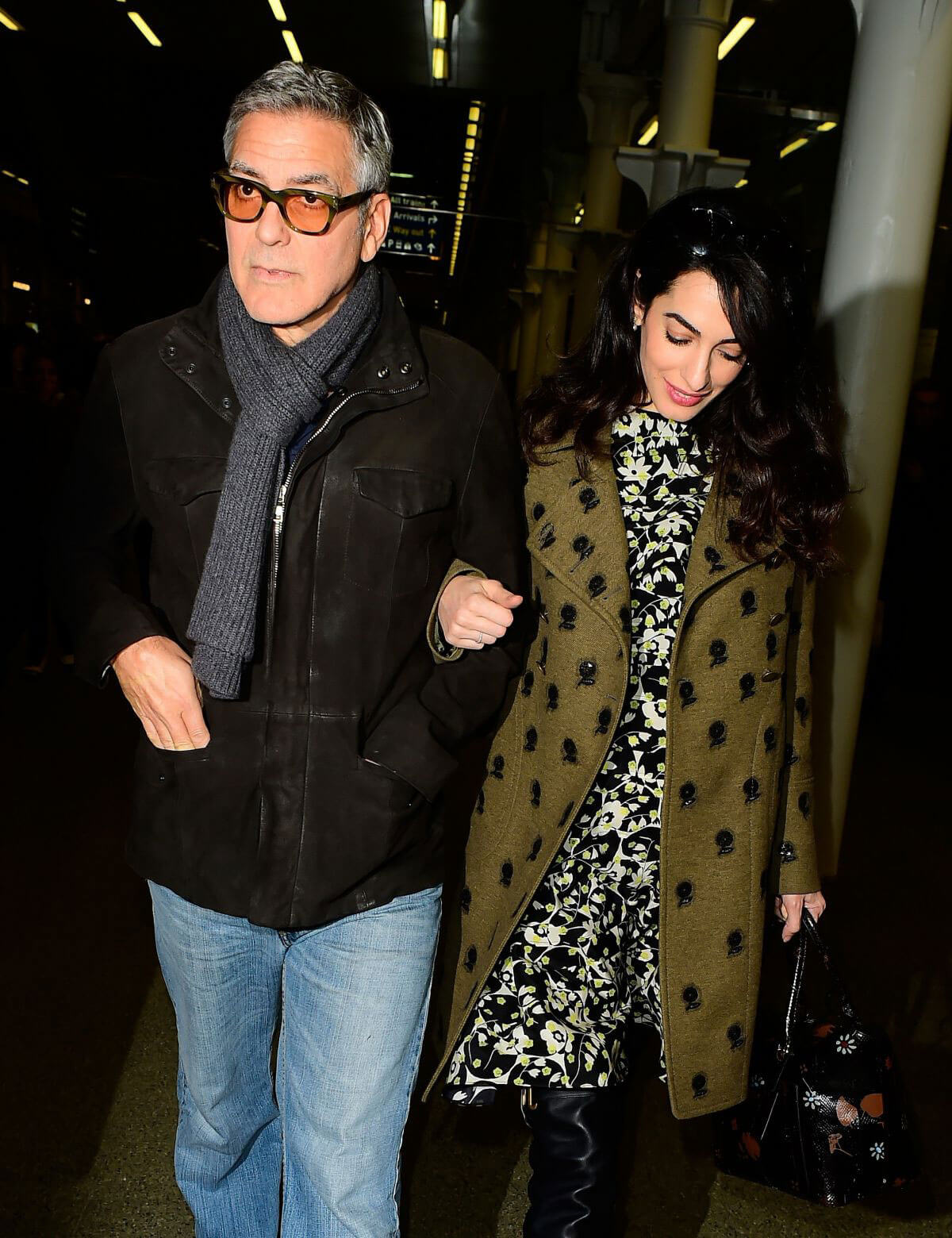 Amal Clooney and George Clooney at St Pancras Eurostar in London 11