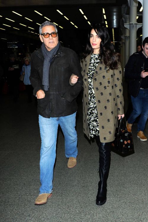 Amal Clooney and George Clooney at St Pancras Eurostar in London 9