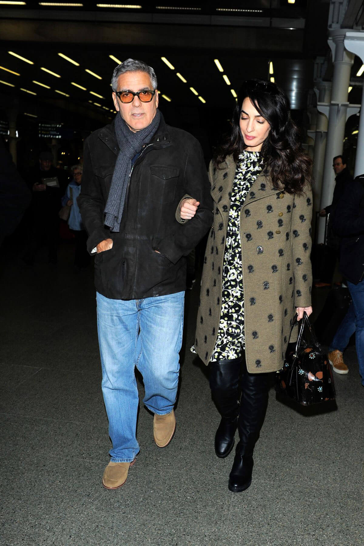 Amal Clooney and George Clooney at St Pancras Eurostar in London 7