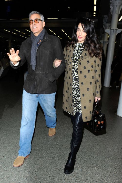 Amal Clooney and George Clooney at St Pancras Eurostar in London 11