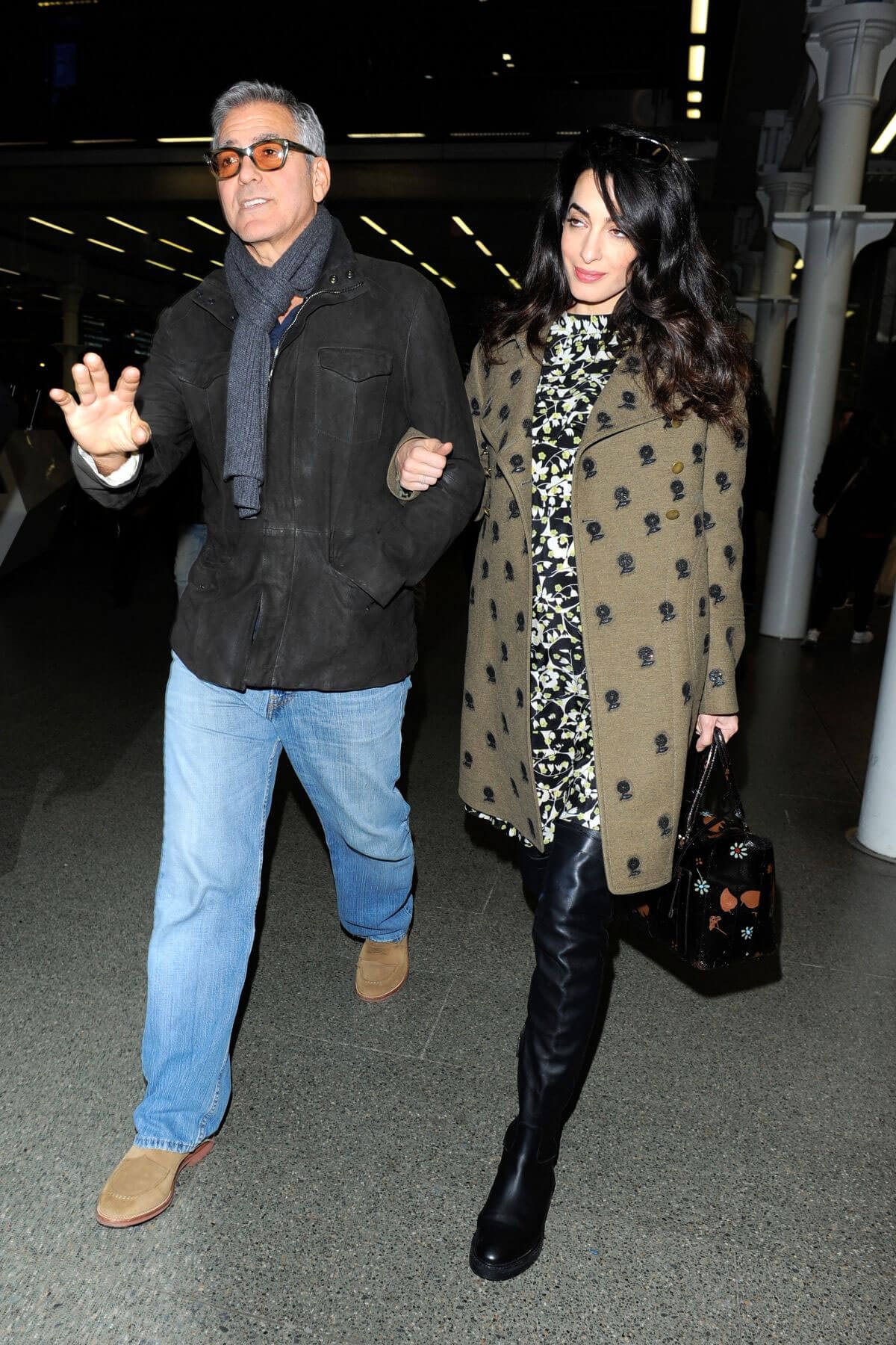 Amal Clooney and George Clooney at St Pancras Eurostar in London 8