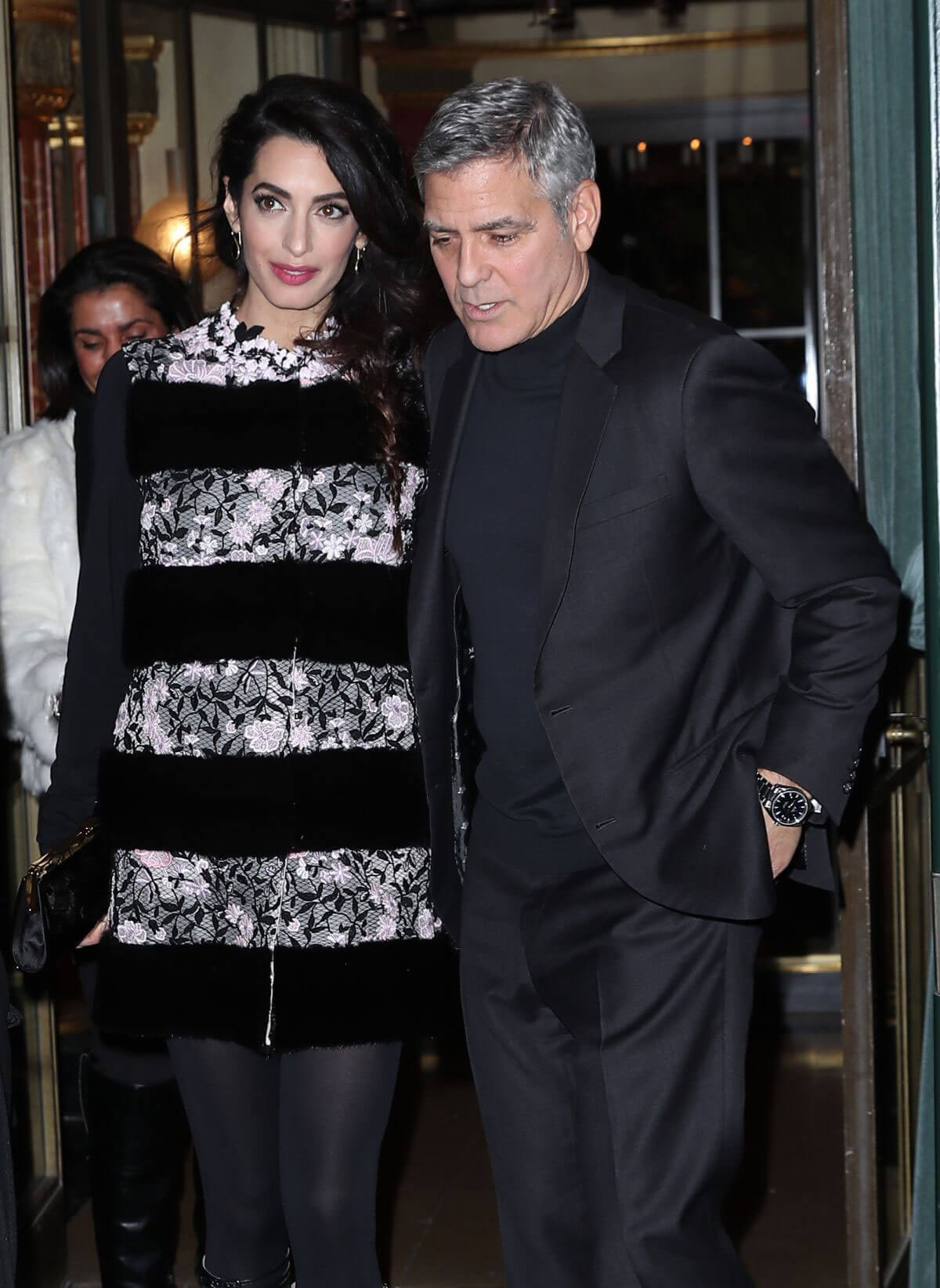 Amal Clooney and George Clooney Stills Leaves Laperouse Restaurant in Paris
