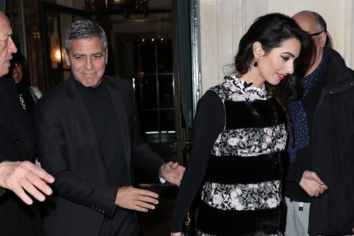Amal Clooney and George Clooney Stills Leaves Laperouse Restaurant in Paris 2