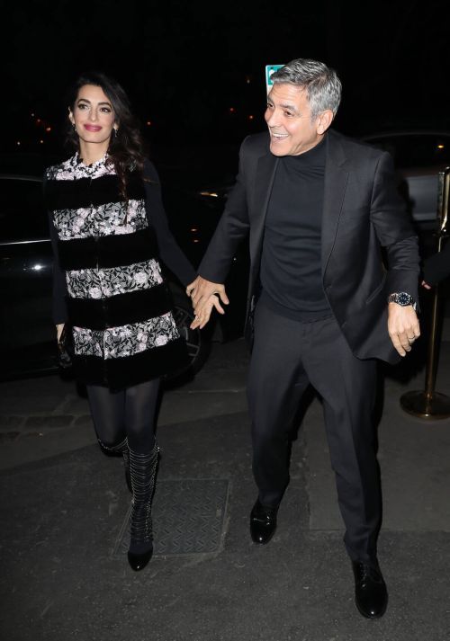 Amal Clooney and George Clooney Stills Leaves Laperouse Restaurant in Paris 3