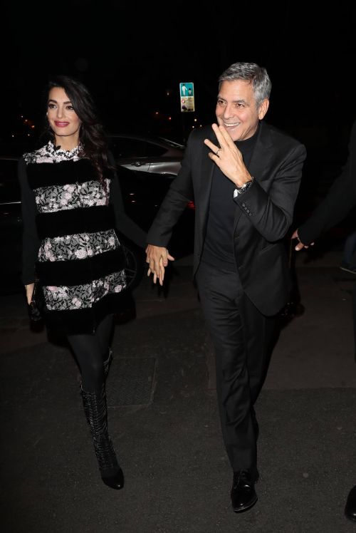 Amal Clooney and George Clooney Stills Leaves Laperouse Restaurant in Paris 4