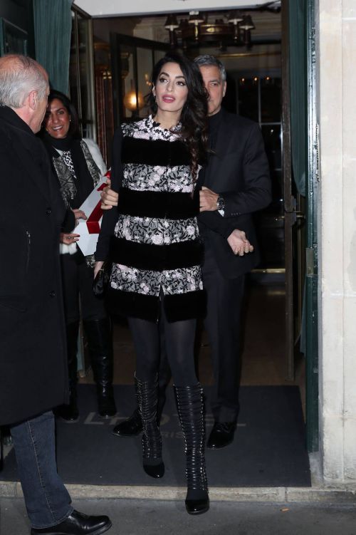 Amal Clooney and George Clooney Stills Leaves Laperouse Restaurant in Paris 8