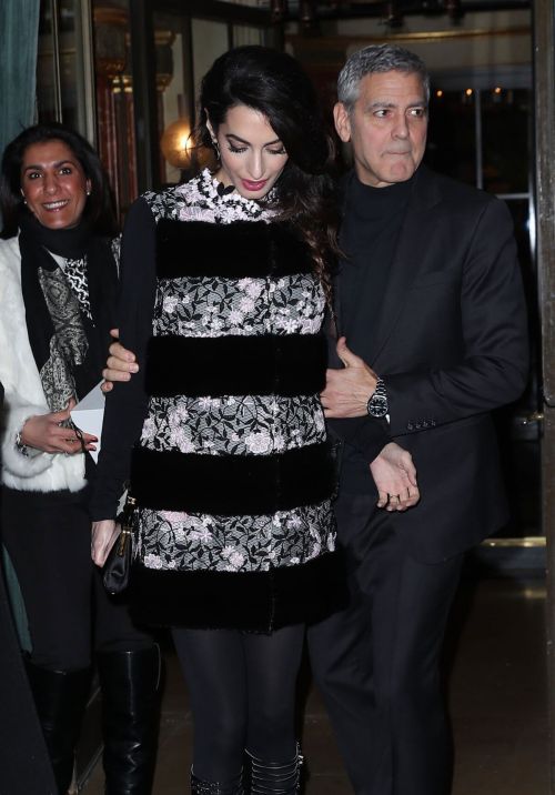 Amal Clooney and George Clooney Stills Leaves Laperouse Restaurant in Paris 9
