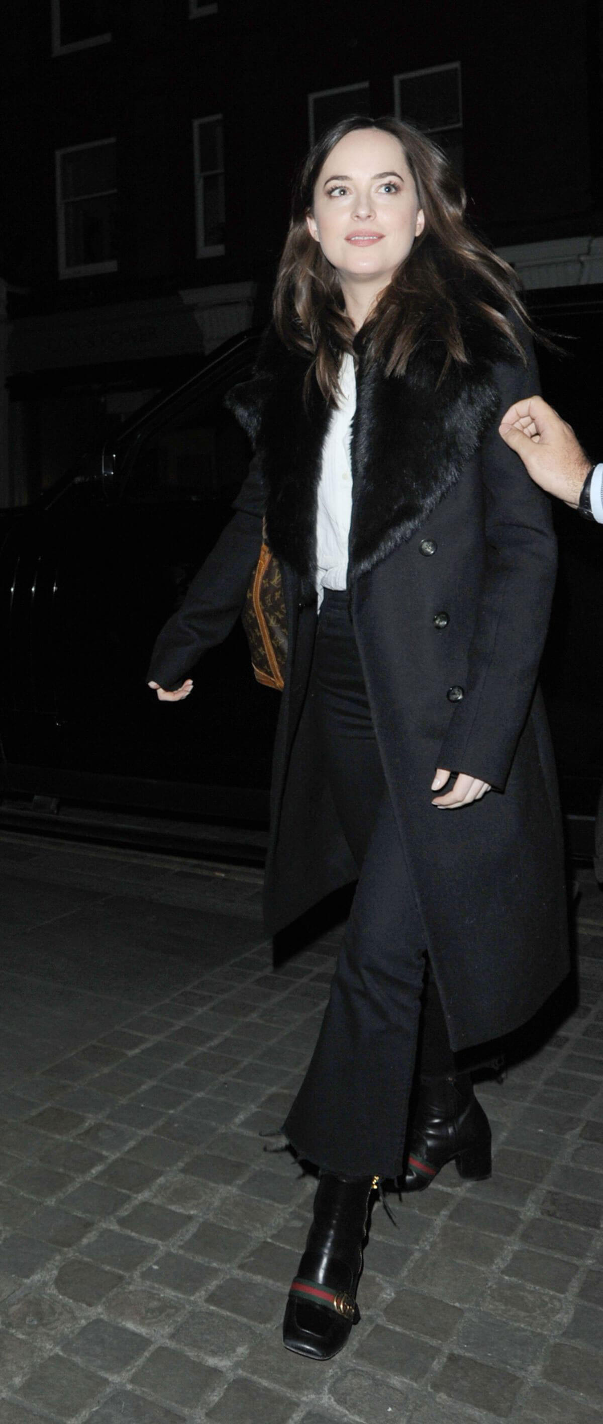 Dakota Johnson Arrives at Her Hotel in London