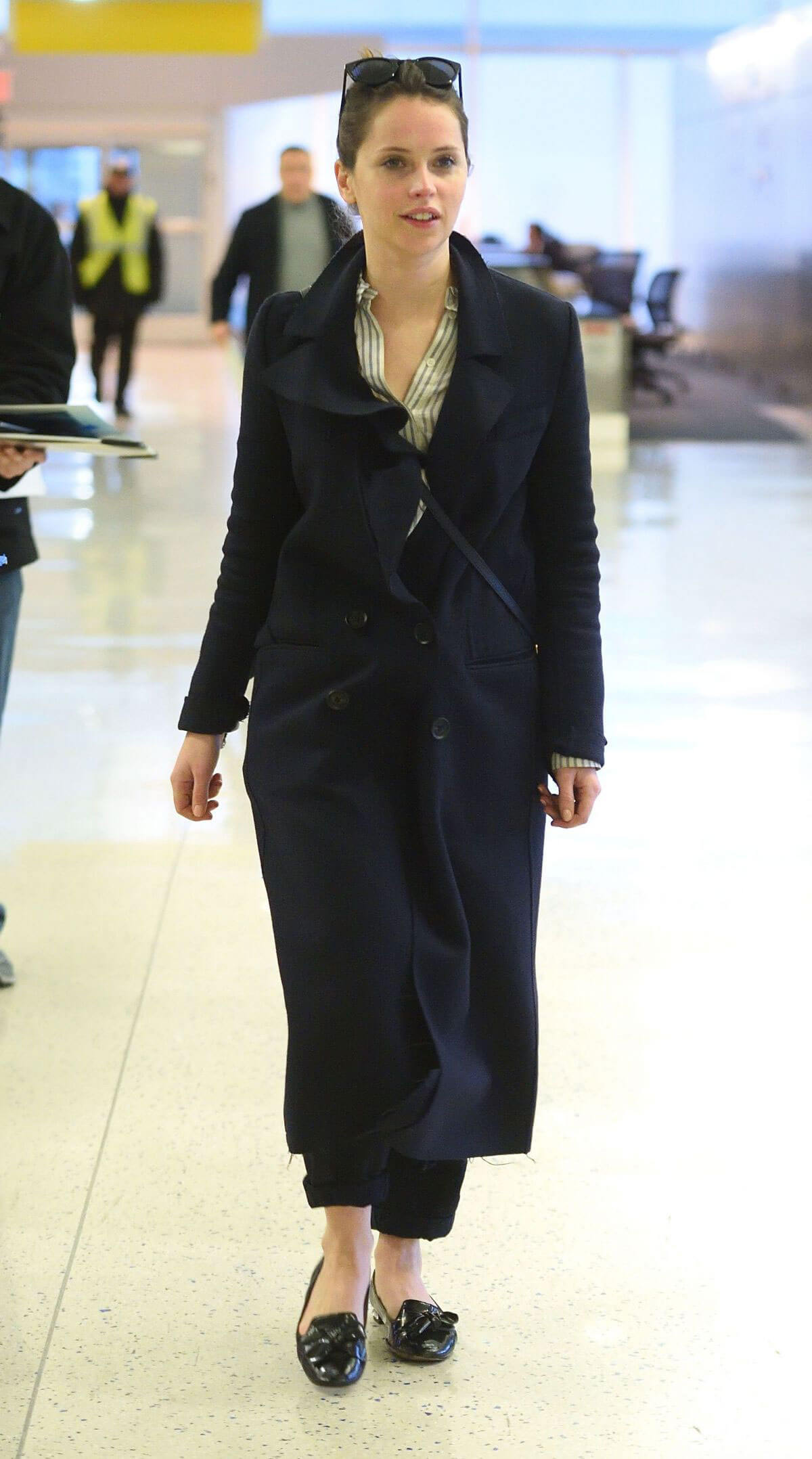 Felicity Jones Stills at JFK Airport in New York