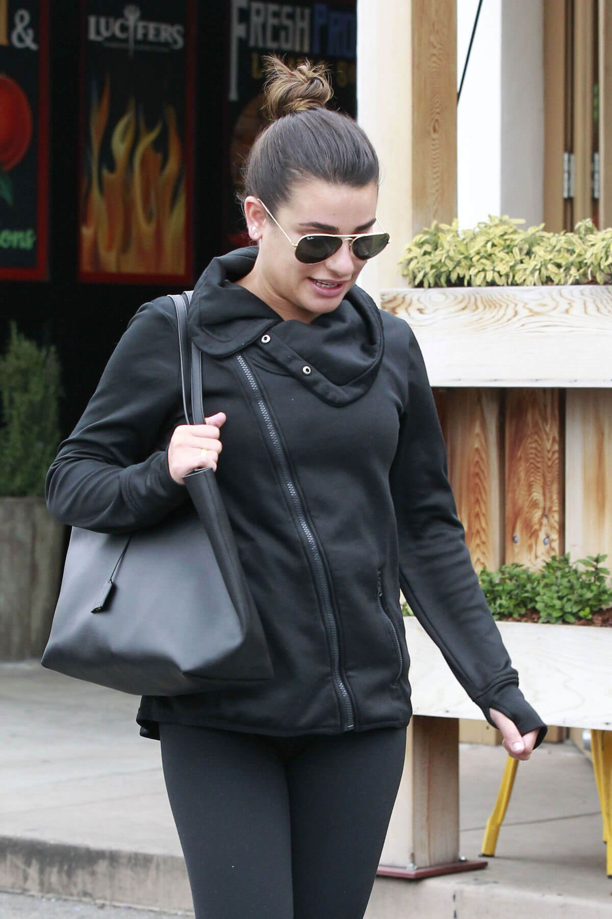 Lea Michele Stills Leaving M Cafe in Los Angeles