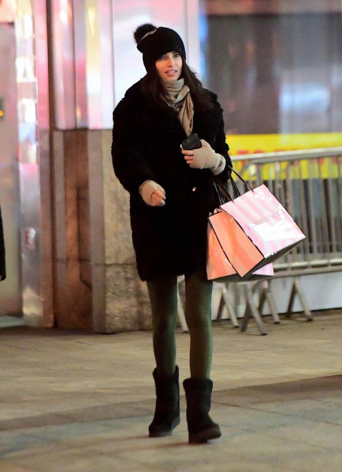 Adriana Lima Leaves Victoria's Secret Store in New York
