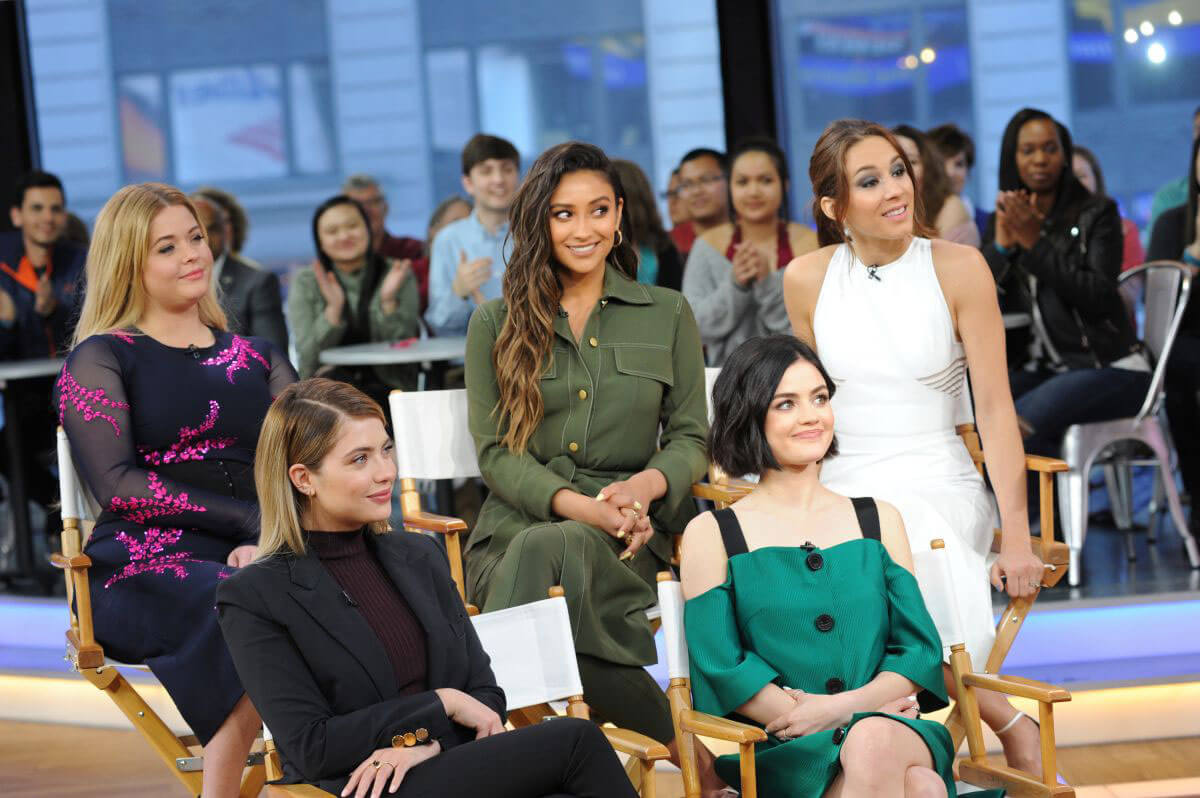 Ashley Benson, Shay Mitchell, Sasha Pieterse, Troian Bellisario and Lucy Hale at Good Morning America