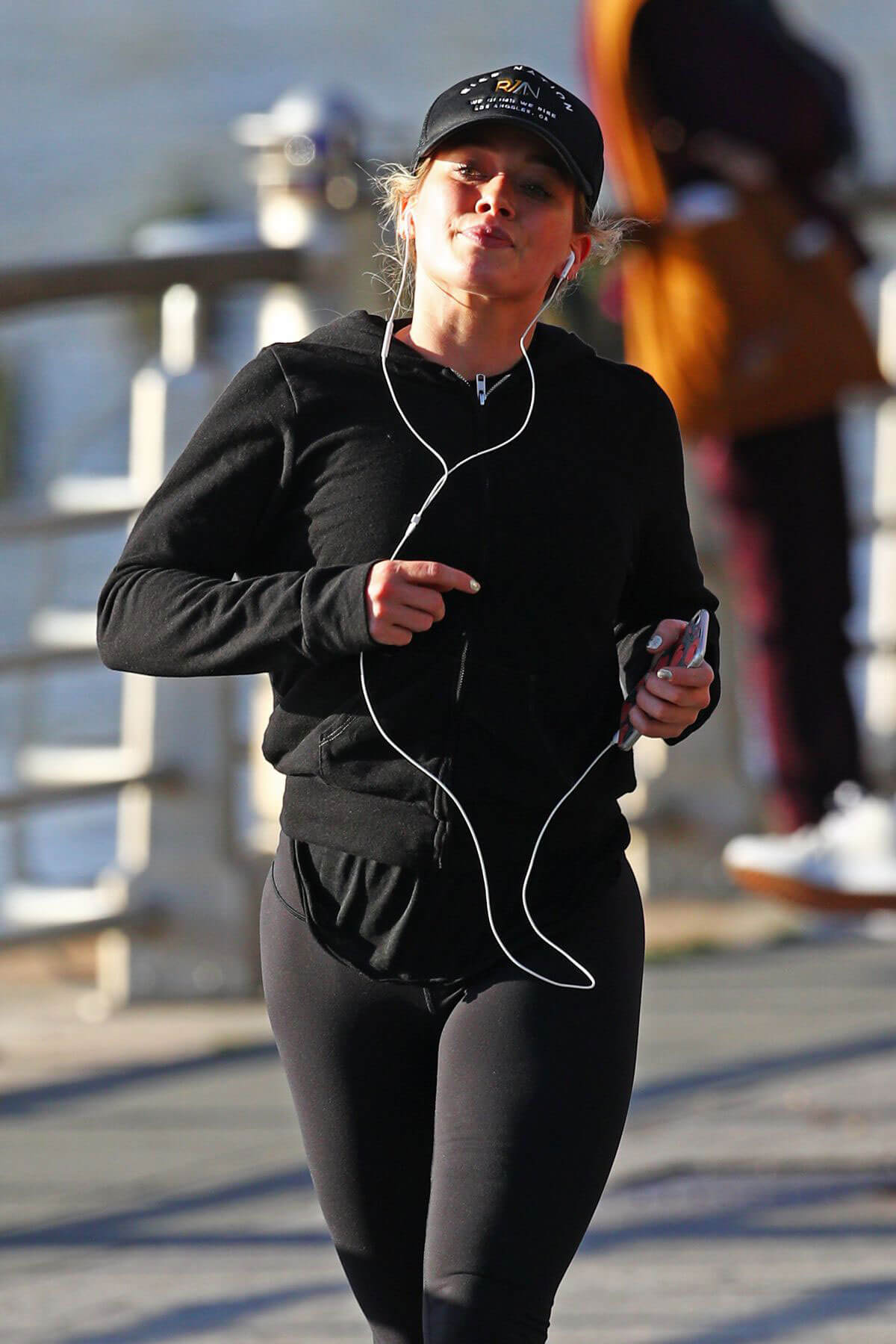Hilary Duff Stills Out Jogging on Hudson River in New York