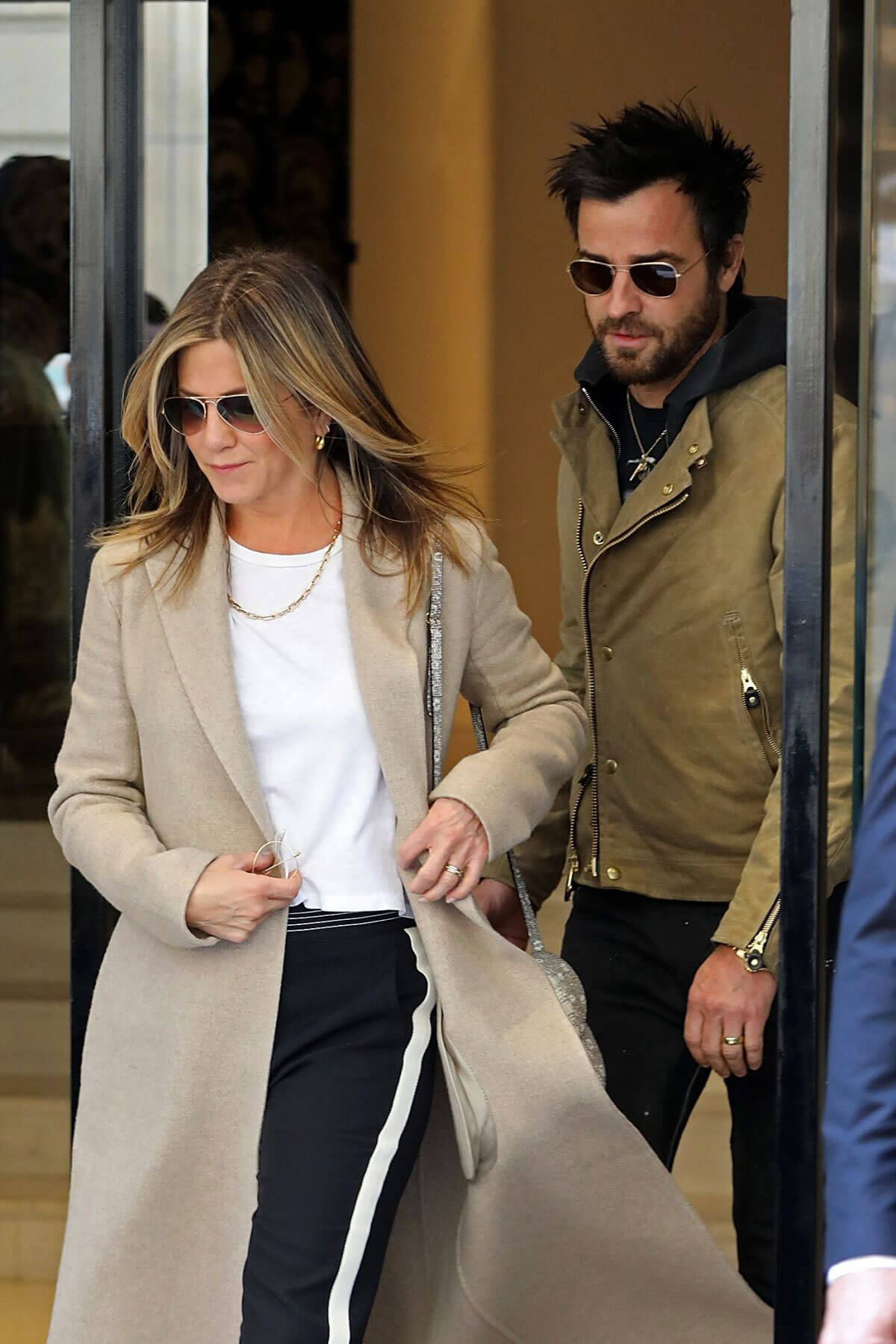 Jennifer Aniston and Justin Theroux Stills Leaving Chanel Store in Paris