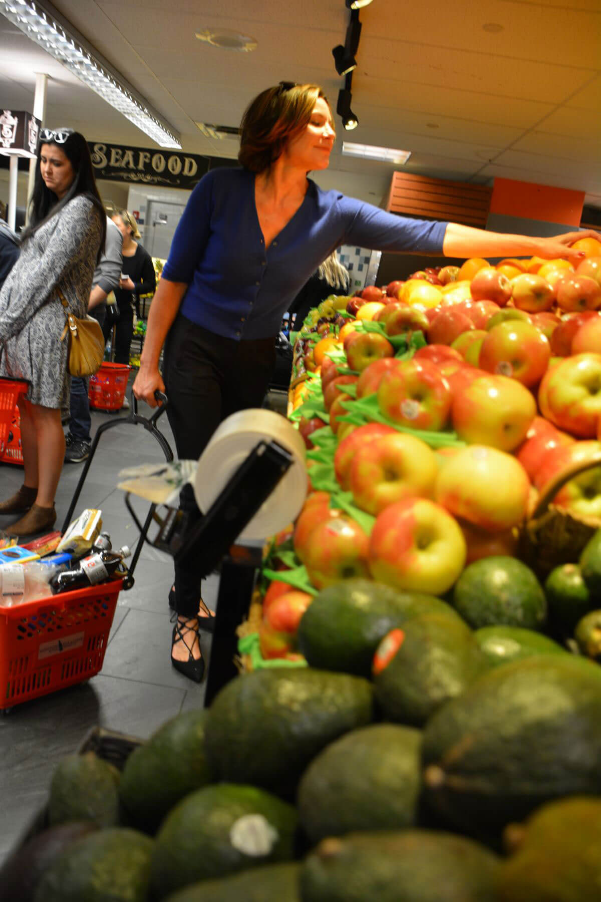 Luann de Lesseps Shopping Groceries at Morton Village Supermarket in New York