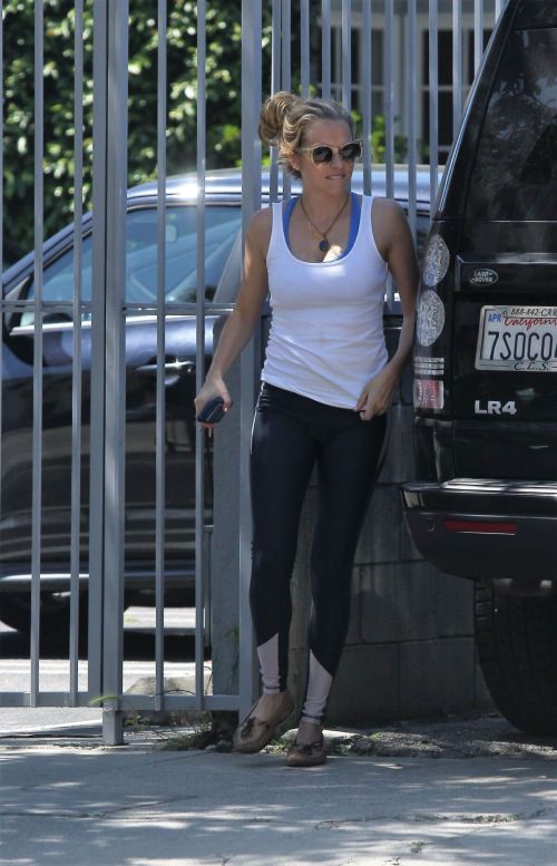 Teresa Palmer wearing in Tights Top & blue Jeans in Los Angeles 12