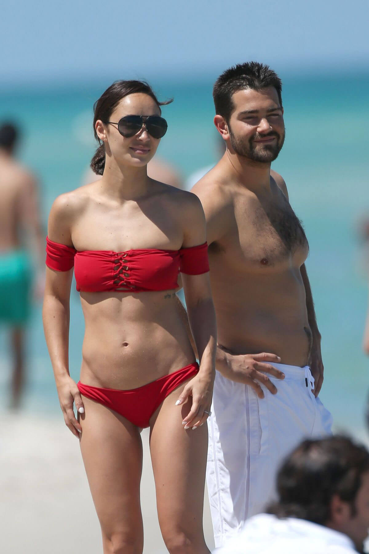 Cara Santana in Bikini and Jesse Metcalfe at a Beach in Miami 2