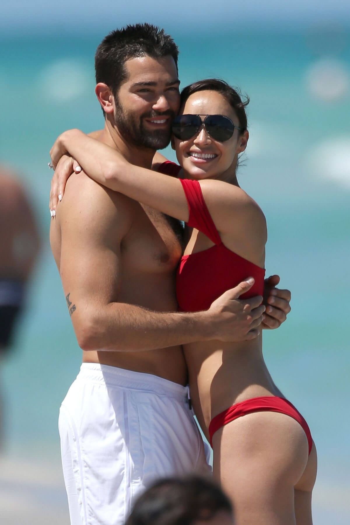 Cara Santana in Bikini and Jesse Metcalfe at a Beach in Miami 3