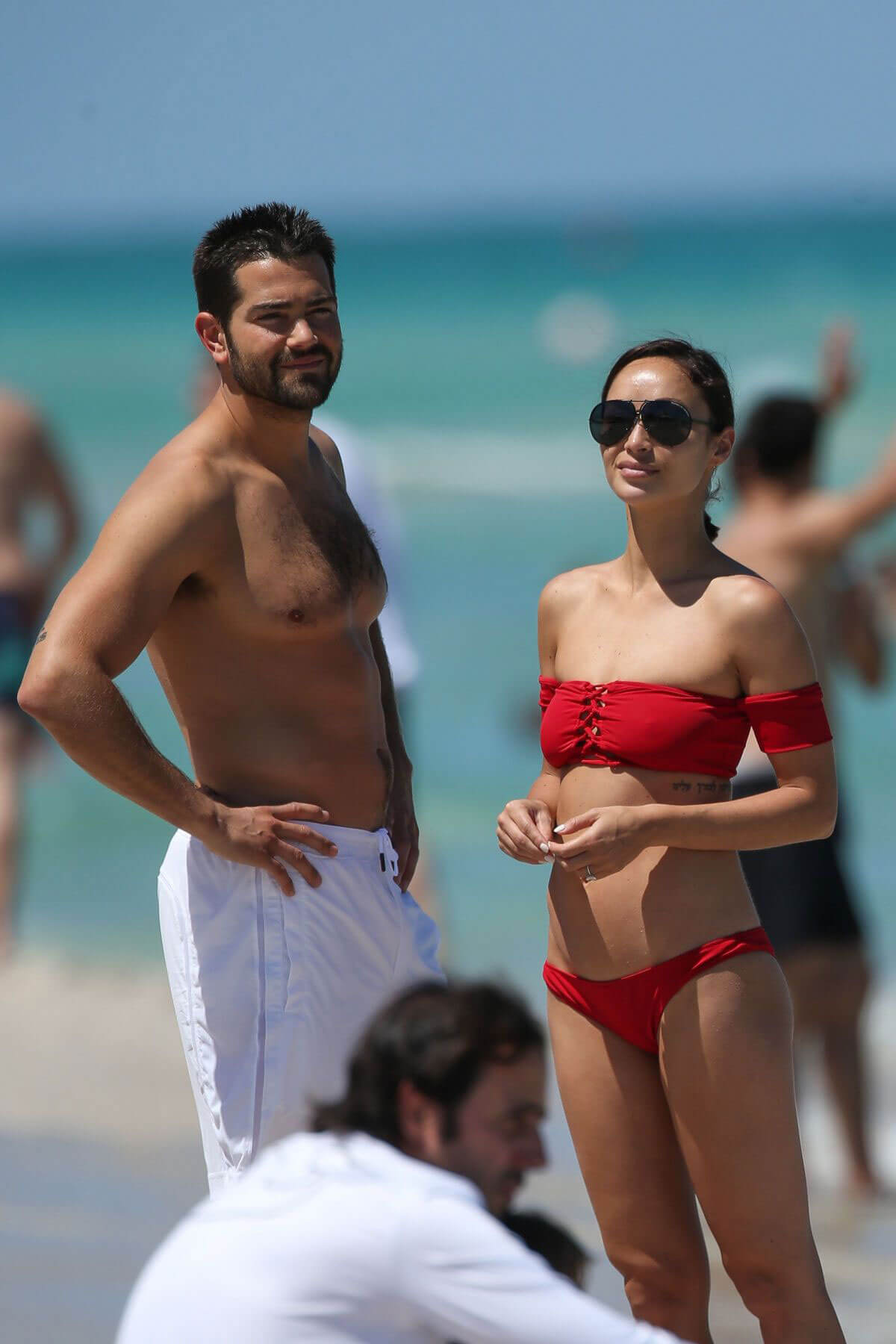Cara Santana in Bikini and Jesse Metcalfe at a Beach in Miami 5