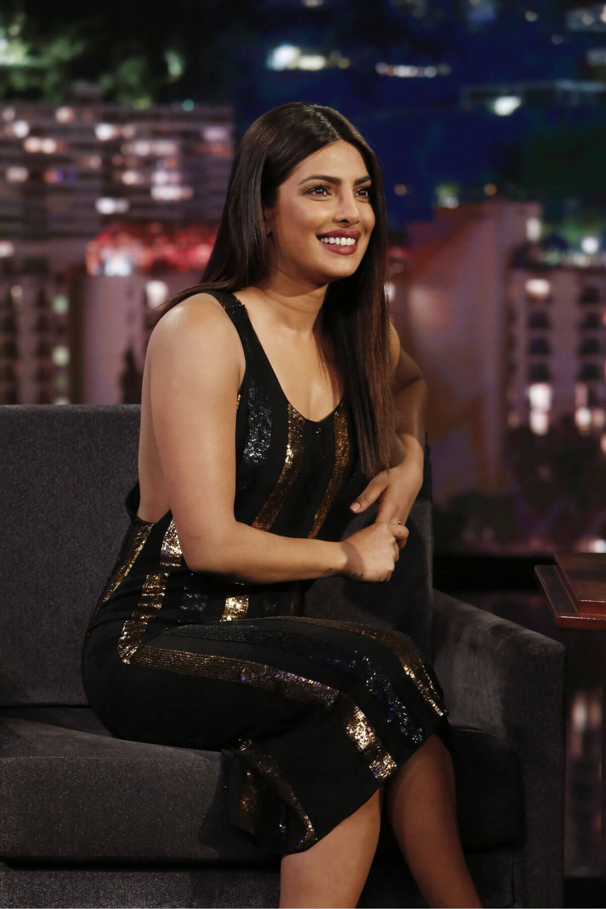 Priyanka Chopra on the Set of Jimmy Kimmel Live in Los Angeles