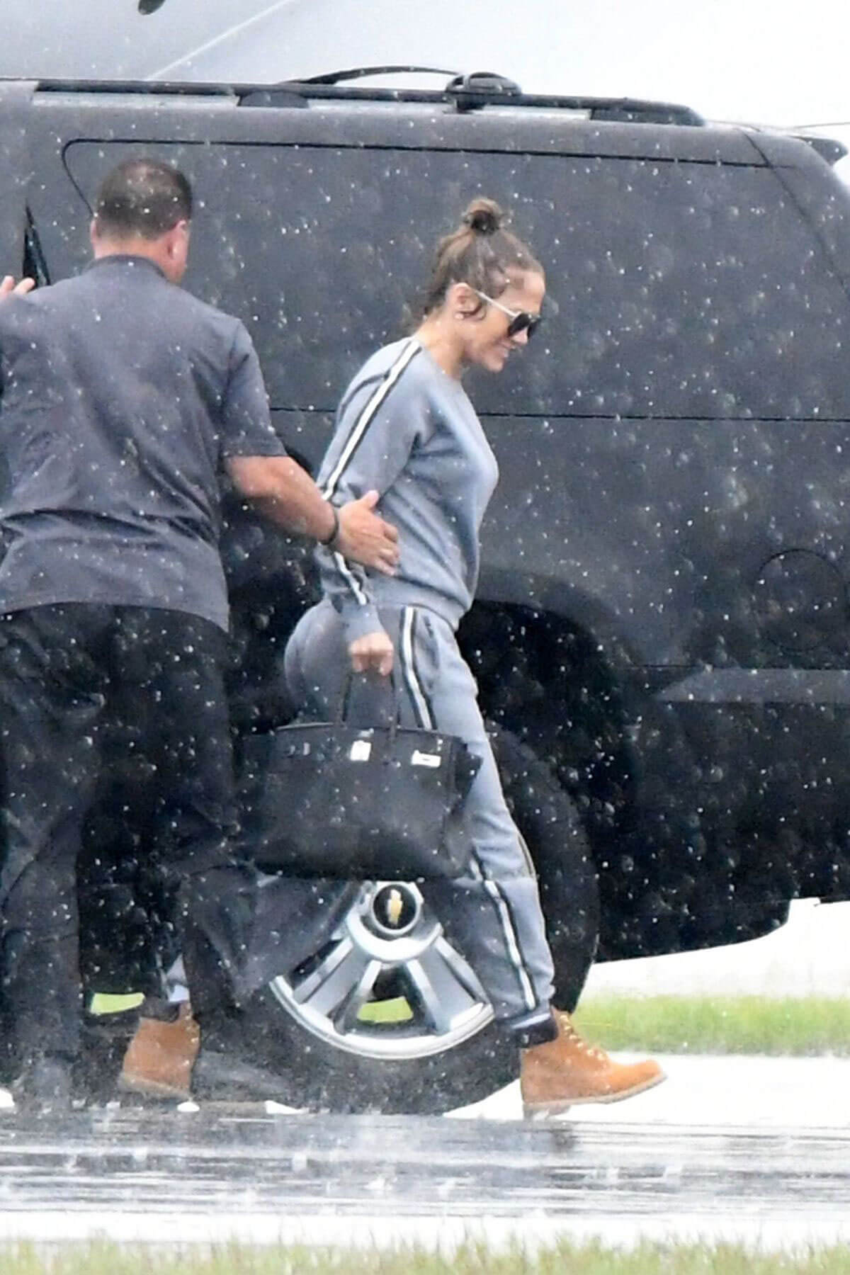 Jennifer Lopez Boarding a Private Jet in Miami