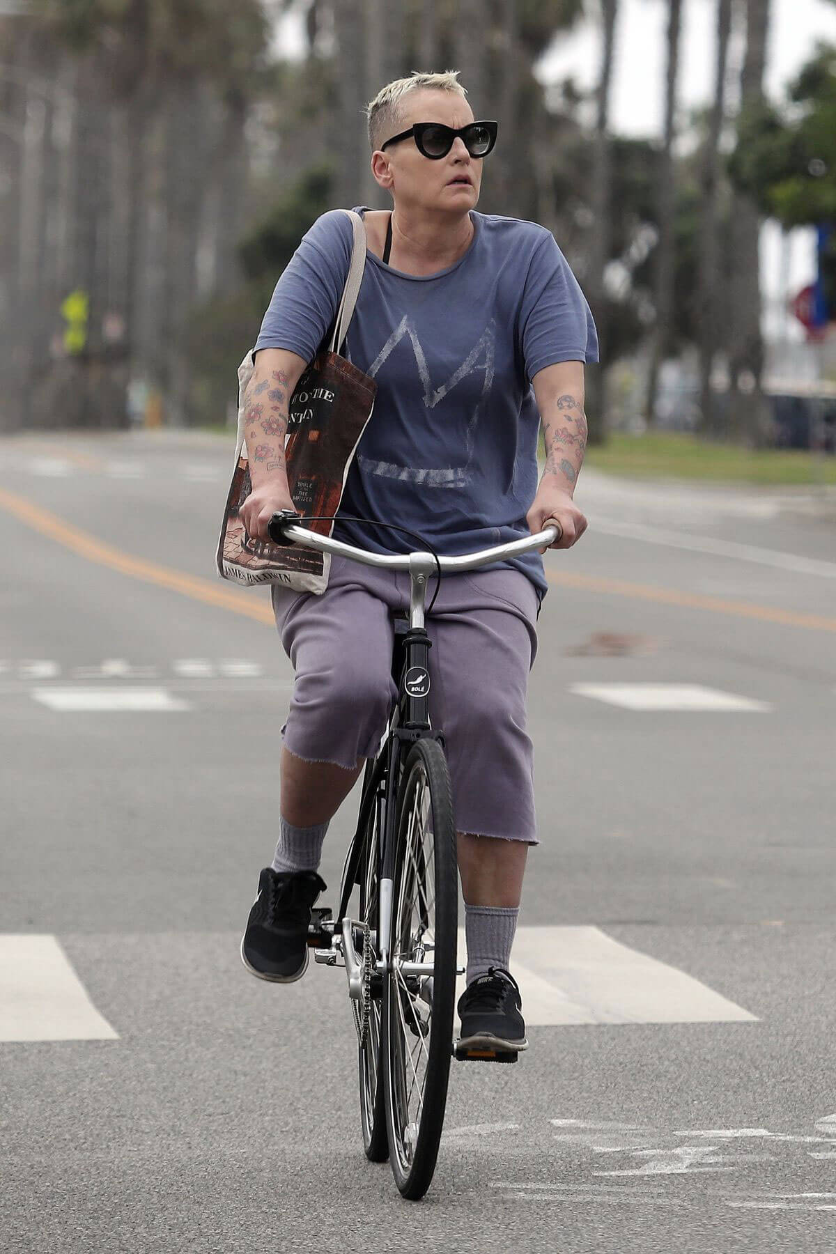 Lori Petty Out for a Bike Ride in Santa Monica