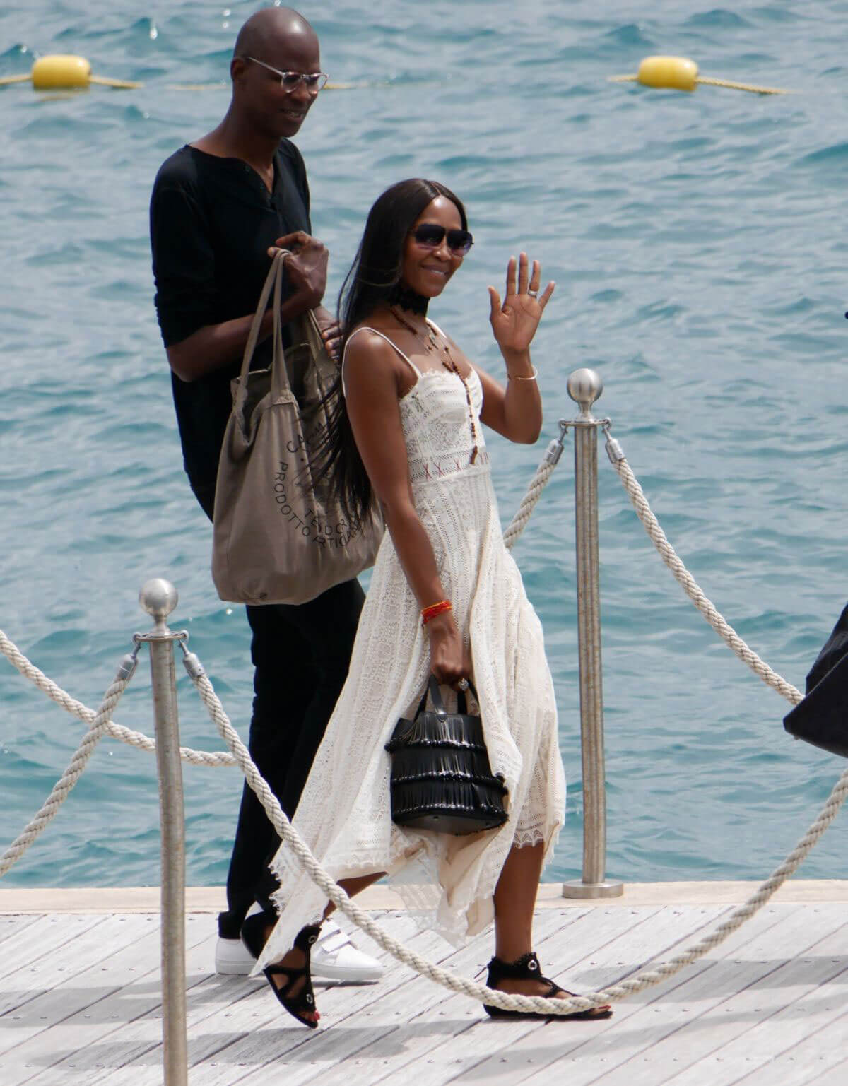 Naomi Campbell Leaves Eden Roc Hotel in Cannes