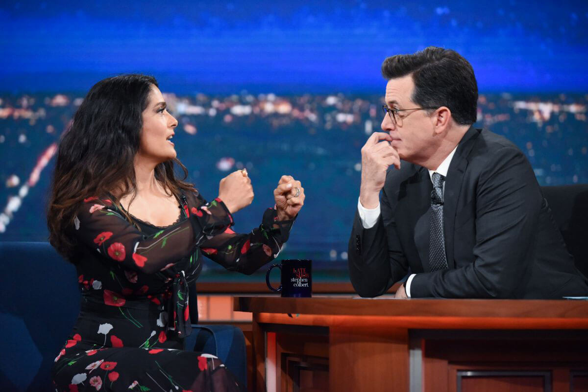 Salma Hayek at Late Show with Stephen Colbert