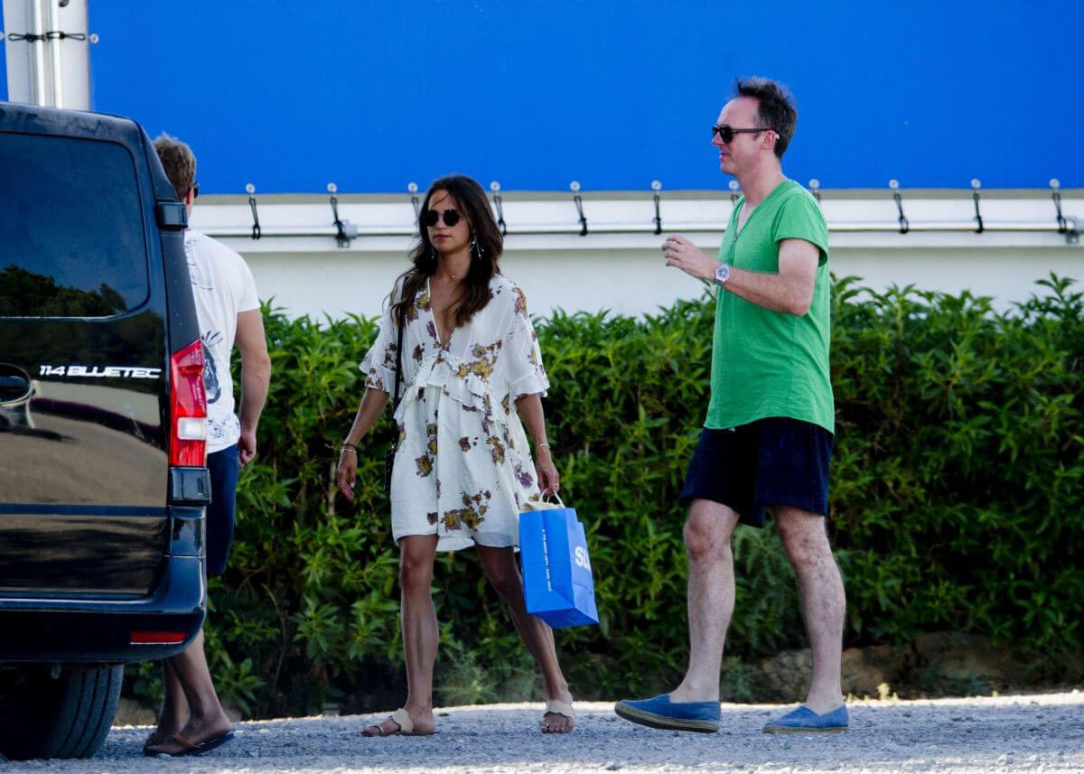 Alicia Vikander and Michael Fassbender Stills out Shopping in Ibiza