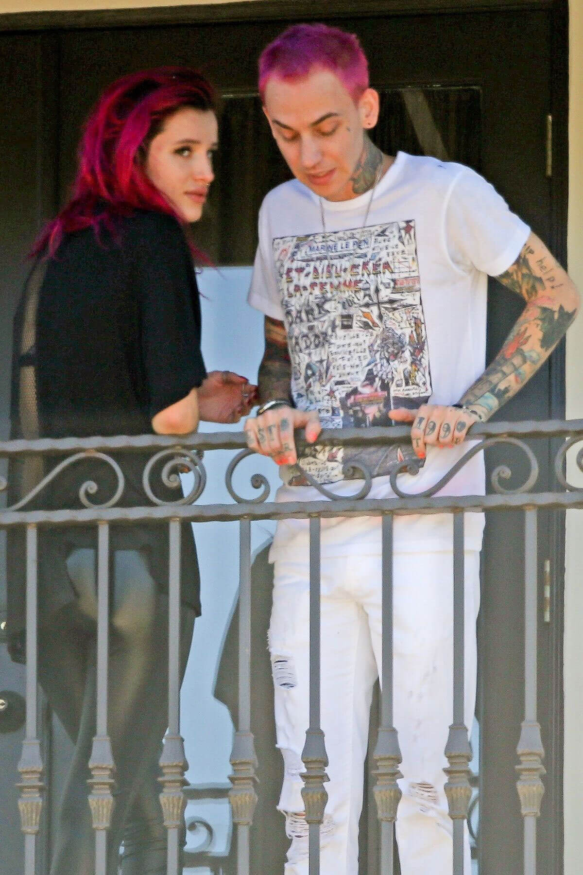 Bella Thorne and Her Boyfriend Rapper Blackbear on the Balcony of Their Hotel in Los Angeles